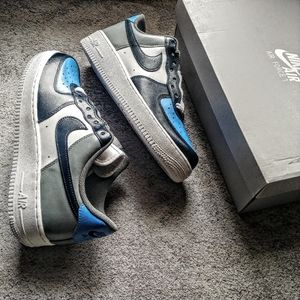 Nike Air Force 1 07 Low Custom Size 9.5 Blue Grey